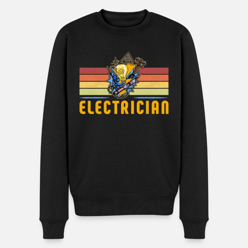 Electrician Elektriker Lichttechniker Lampe - Männer Premium Bio Pullover - Schwarz