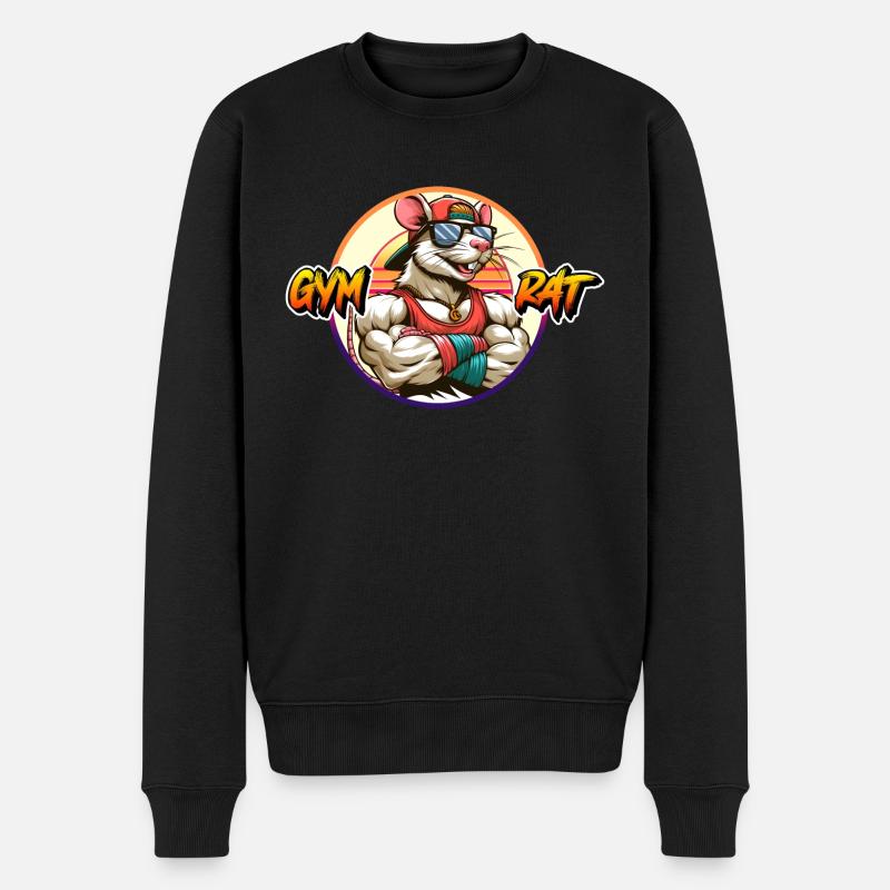 GYM RAT - Männer Premium Bio Pullover - Schwarz