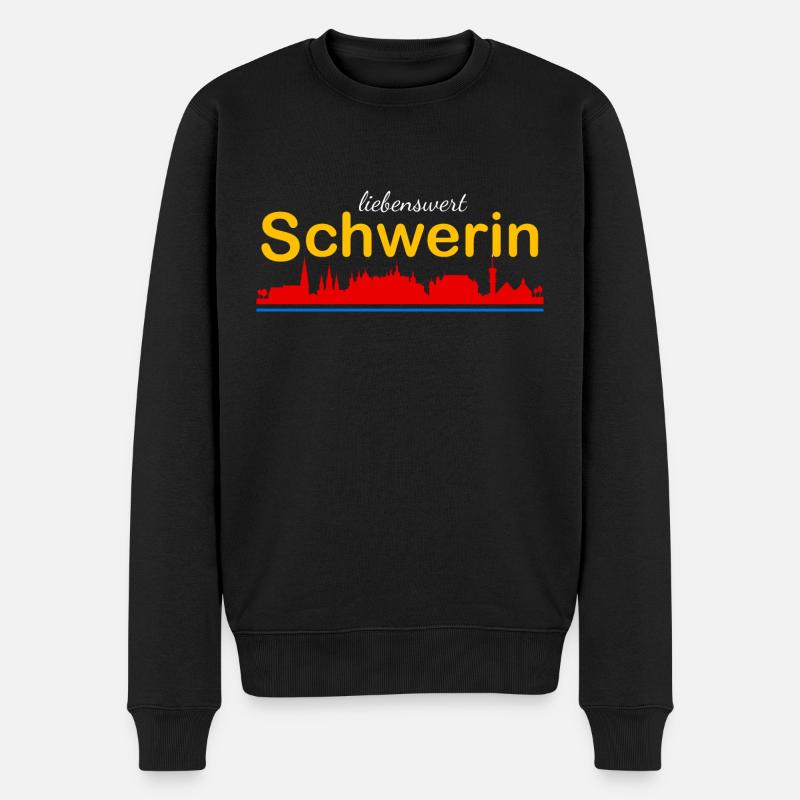 Liebenswert Schwerin - Männer Premium Bio Pullover - Schwarz