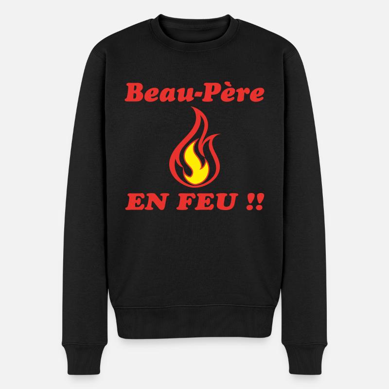 Beau Père EN FEU - Pull Premium bio Homme - noir