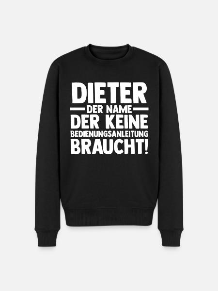 First name Dieter - Men's Premium Organic Jumper - black