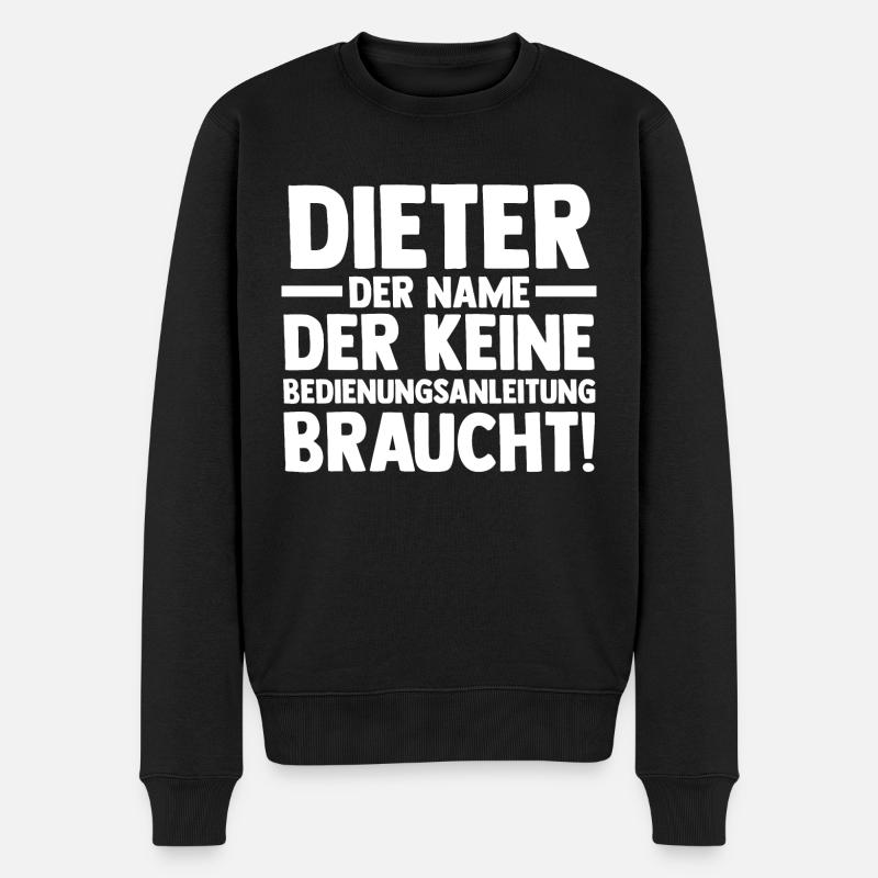 Vorname Dieter - Männer Premium Bio Pullover - Schwarz