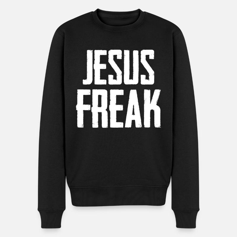 Jesus Freak - Männer Premium Bio Pullover - Schwarz