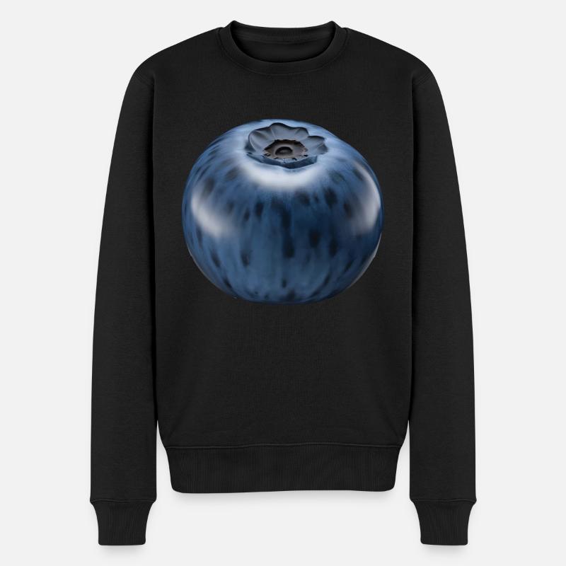 Blaubeer-Fruchtgeschenk - Männer Premium Bio Pullover - Schwarz