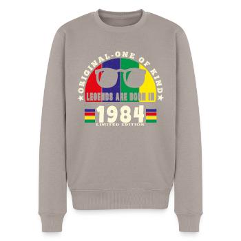 Original - Einzigartiges Geburtstagsgeschenk aus dem Jahr 1984. - Männer Premium Bio Pullover - Taupe - Vorne - Nico (187cm)