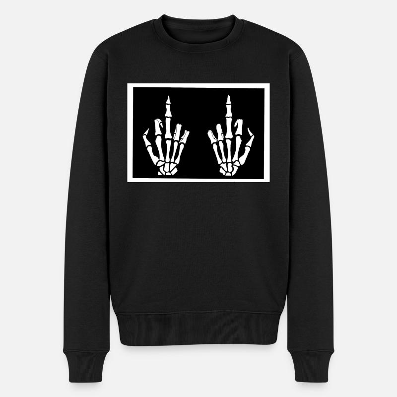 fuckyou - Männer Premium Bio Pullover - Schwarz