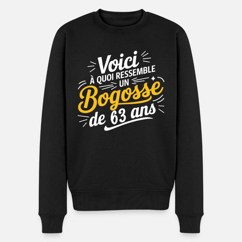 Bogosse de 63 Ans - Pull Premium bio Homme - noir