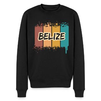 Belize - Männer Premium Bio Pullover - Schwarz - Vorne - Nico (187cm)