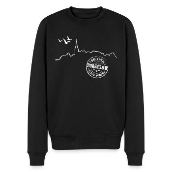 Torgelow Silhouette und Siegel - Männer Premium Bio Pullover - Schwarz - Vorne - Nico (187cm)