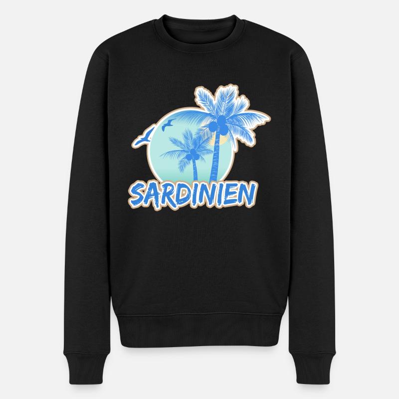 Sardinien als Urlaub - Männer Premium Bio Pullover - Schwarz