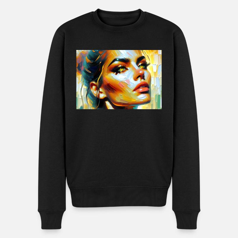 Sie... - Männer Premium Bio Pullover - Schwarz