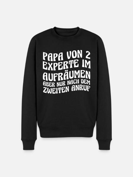 Dad of 2 children - Men's Premium Organic Jumper - black