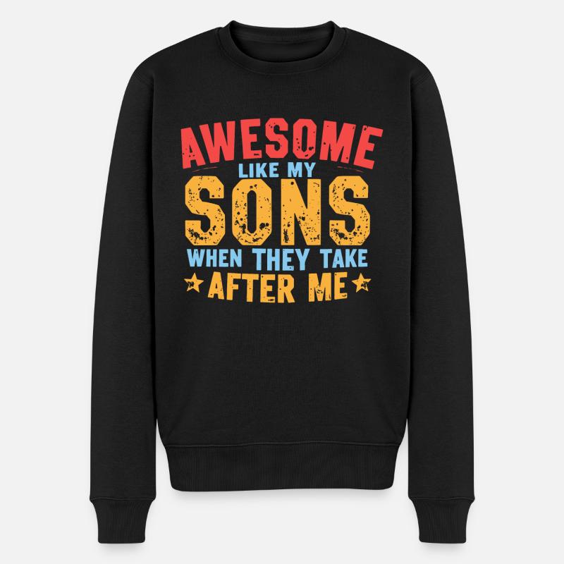 GESCHENK FÜR PAPA - Männer Premium Bio Pullover - Schwarz