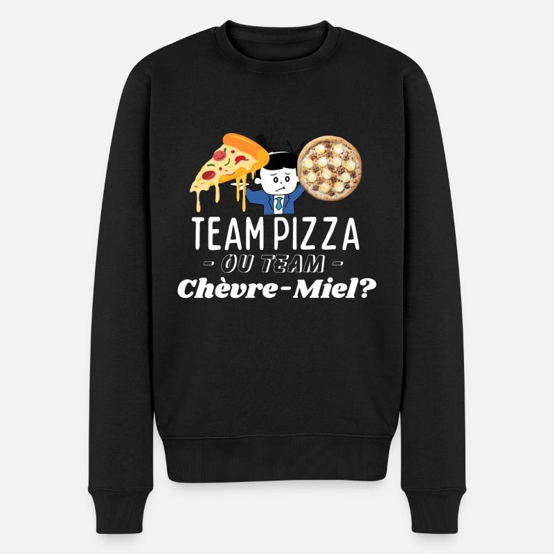 Team Pizza oder Team Chèvre-Miel? - Männer Premium Bio Pullover - Schwarz