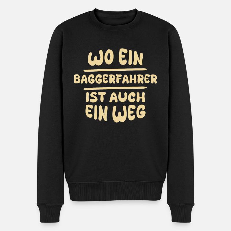 Baggerfahrer als Baggerfahrer - Männer Premium Bio Pullover - Schwarz