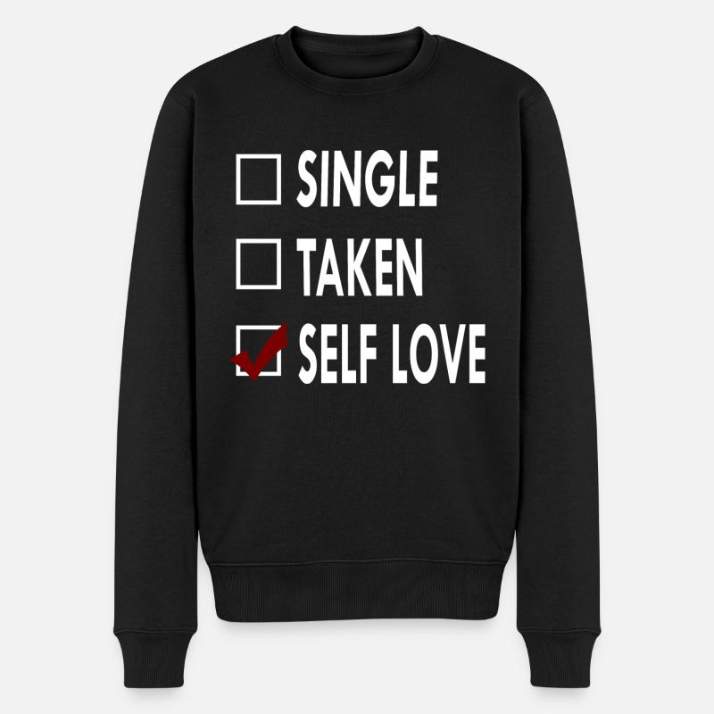 SINGLE SELF LOVE - Pull Premium bio Homme - noir