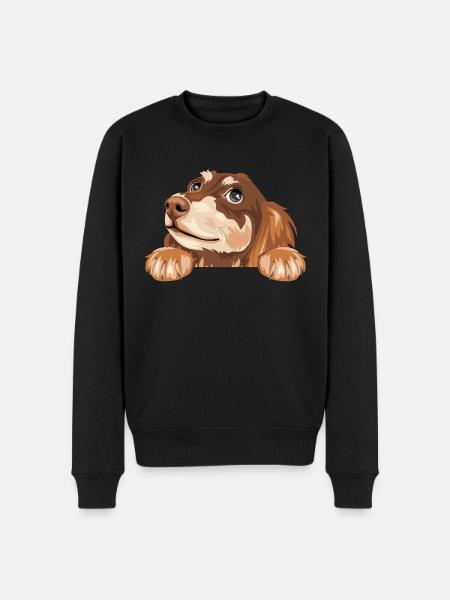 Dreaming peeking dachshund - Men's Premium Organic Jumper - black