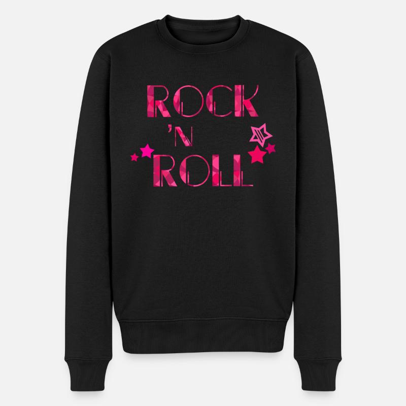 ROCK 'N ROLL - Männer Premium Bio Pullover - Schwarz