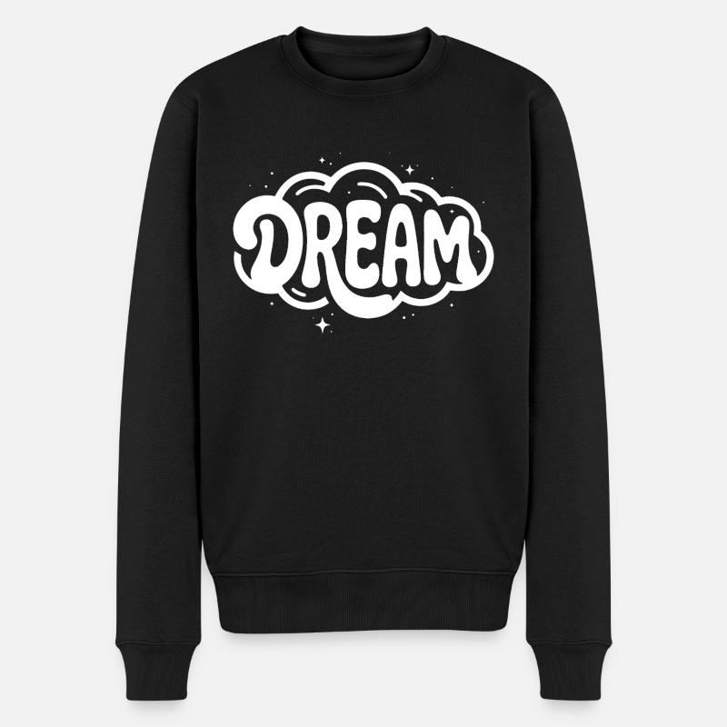 Dream - Cooles verträumtes Logo - Männer Premium Bio Pullover - Schwarz