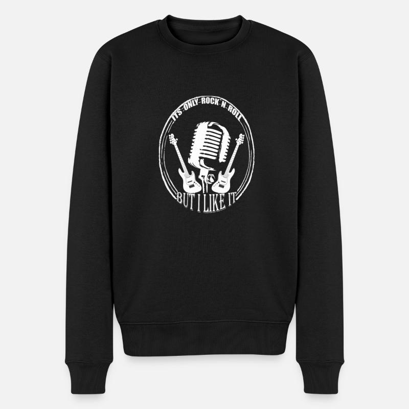 Rock'n Roll EVENT GESCHENK PARTY MUSIK GITARRE - Männer Premium Bio Pullover - Schwarz