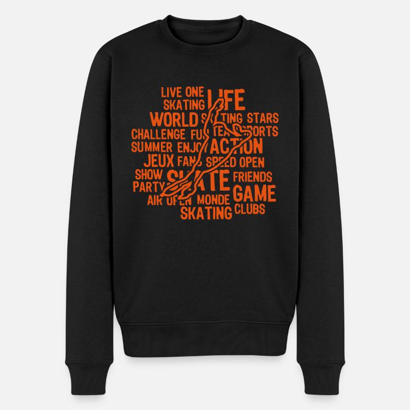 speed skating patinage texte mots - Pull Premium bio Homme - noir