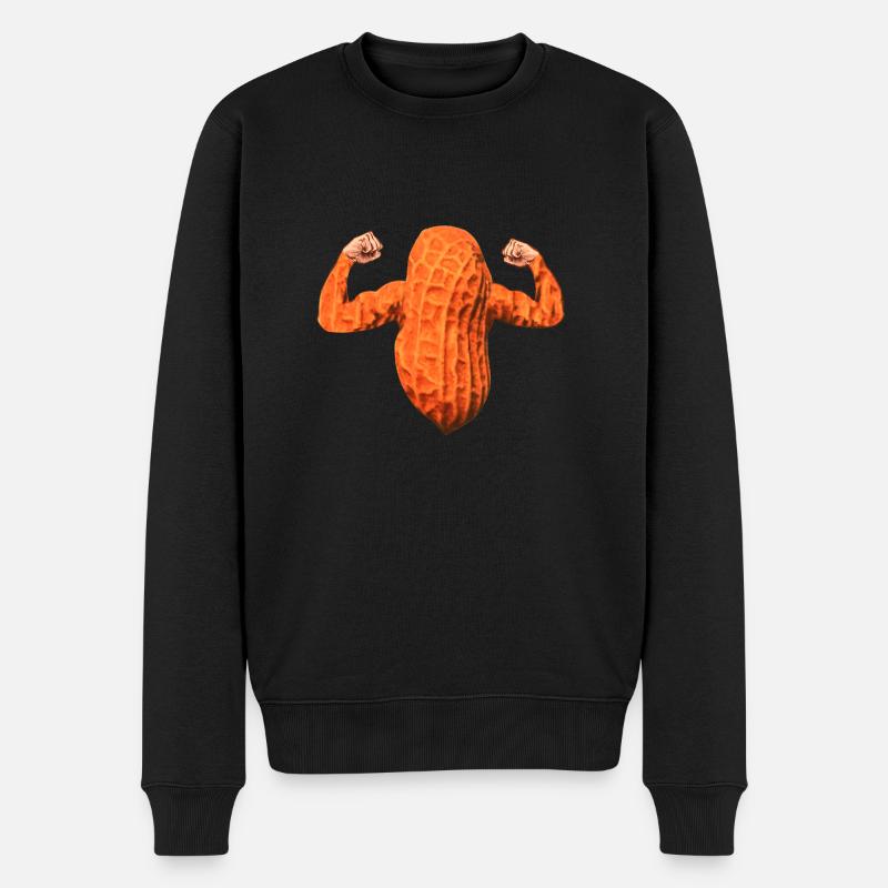 Erdnusskraft - Männer Premium Bio Pullover - Schwarz