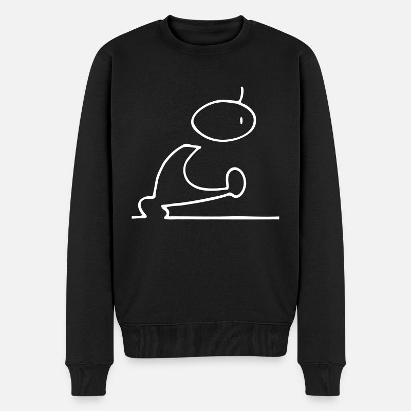 BlaBlaBla Techno Figur - Männer Premium Bio Pullover - Schwarz