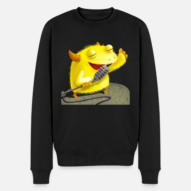 Cooles und lustige Singer Monster MathBatt - Männer Premium Bio Pullover - Schwarz