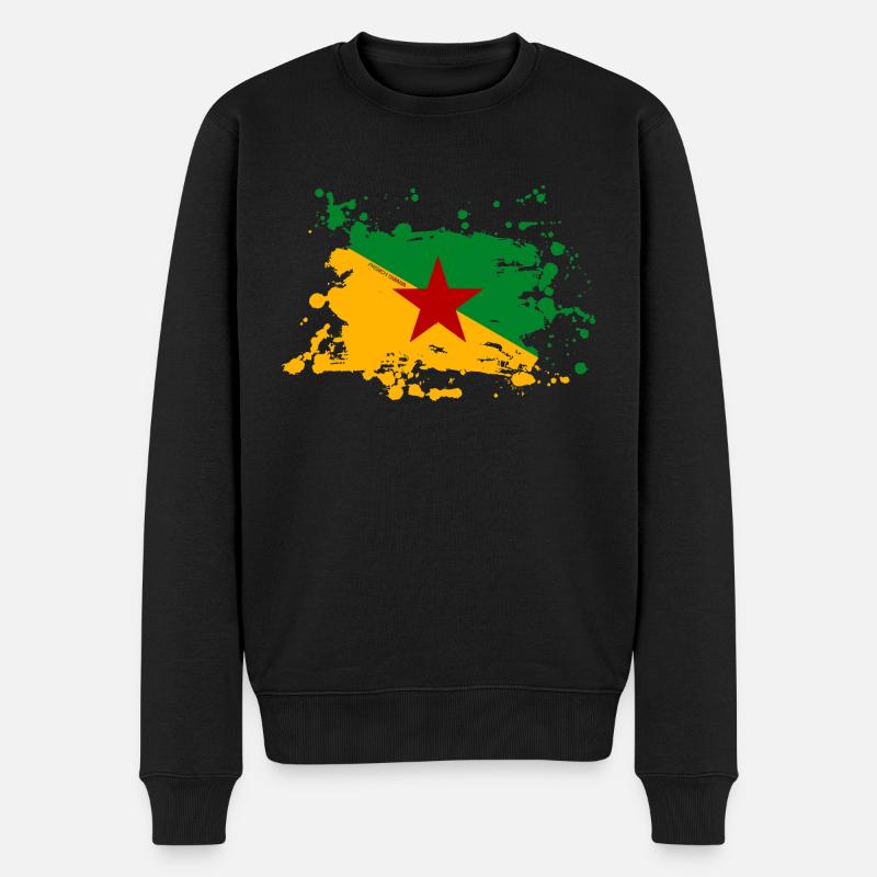 Französisch Guyana - Männer Premium Bio Pullover - Schwarz
