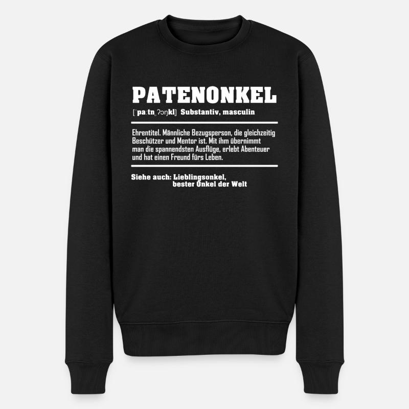 Patenonkel Onkel Begriffserklärung - Männer Premium Bio Pullover - Schwarz