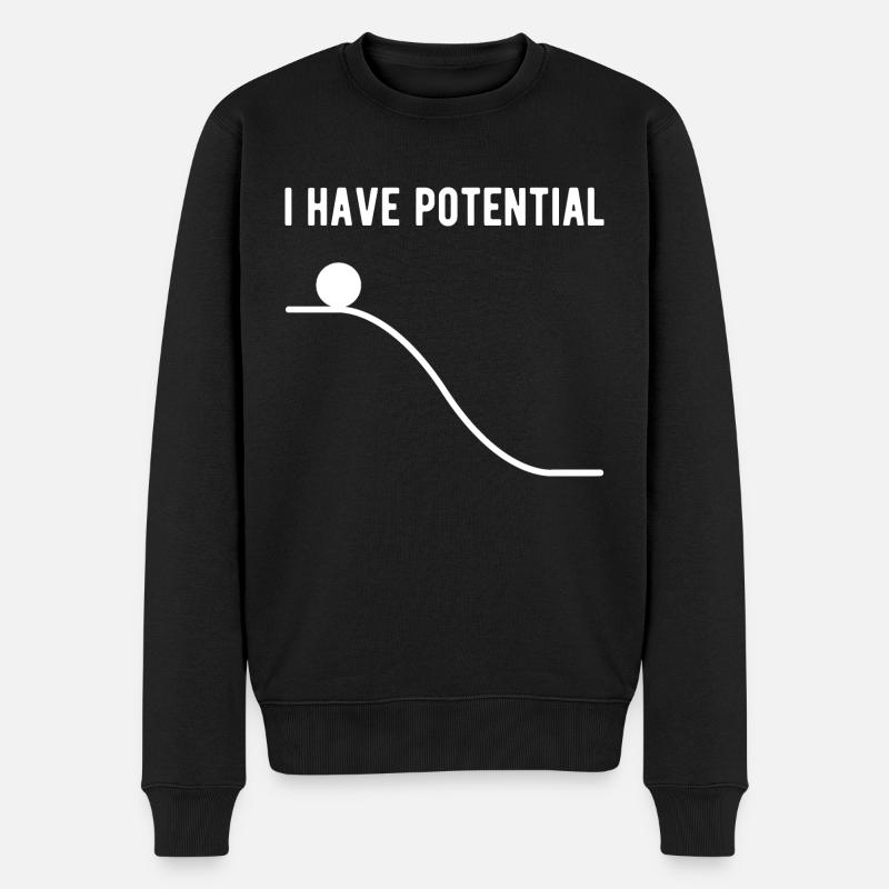 Physik Ich habe Potential - Männer Premium Bio Pullover - Schwarz