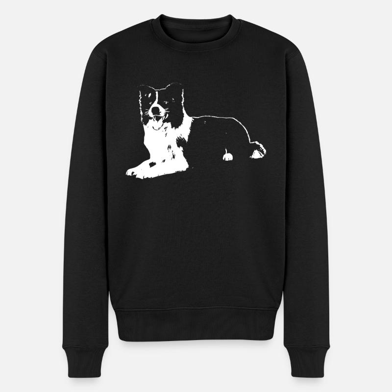 border collie - Pull Premium bio Homme - noir