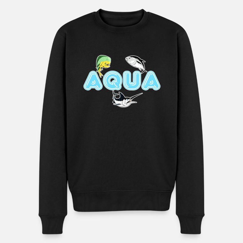 Aqua - Männer Premium Bio Pullover - Schwarz