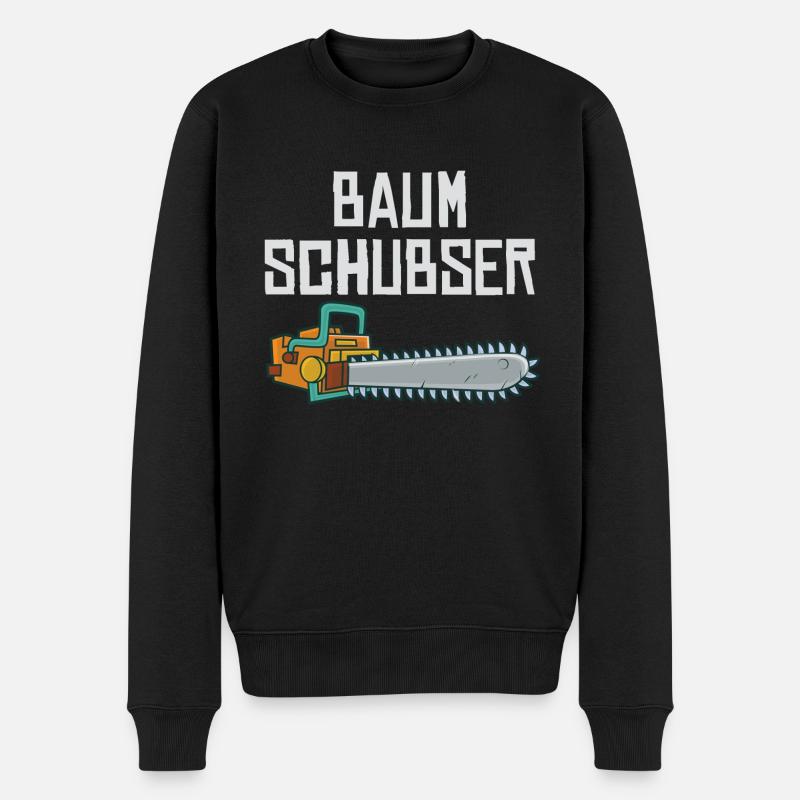 Baumschubser Kettensäge Waldarbeiter Holzfäller - Männer Premium Bio Pullover - Schwarz