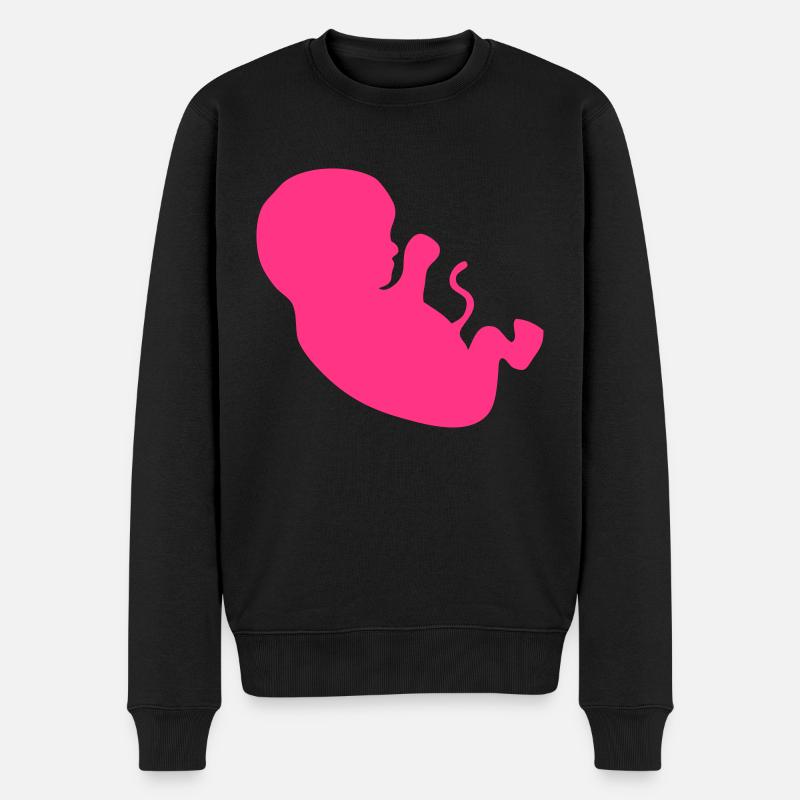 Baby Fötus - Männer Premium Bio Pullover - Schwarz