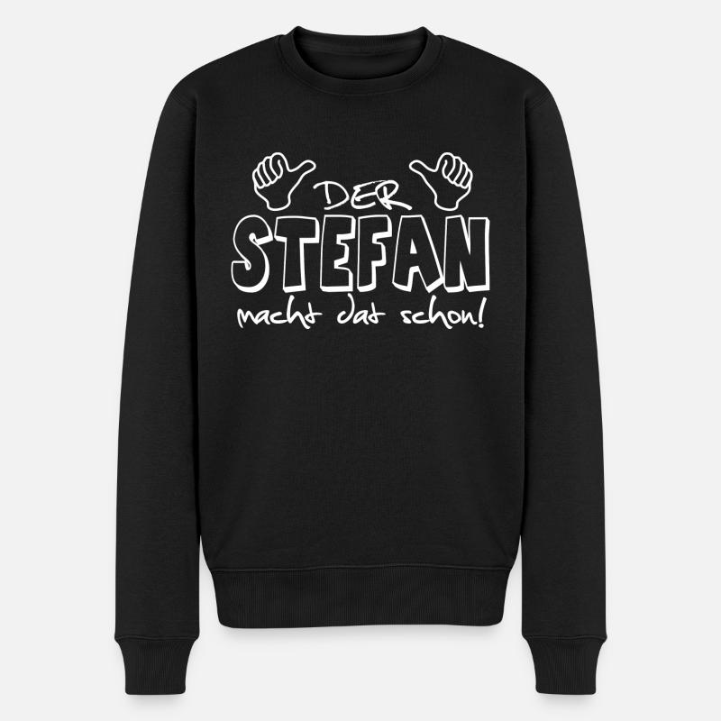 Stefan - Männer Premium Bio Pullover - Schwarz