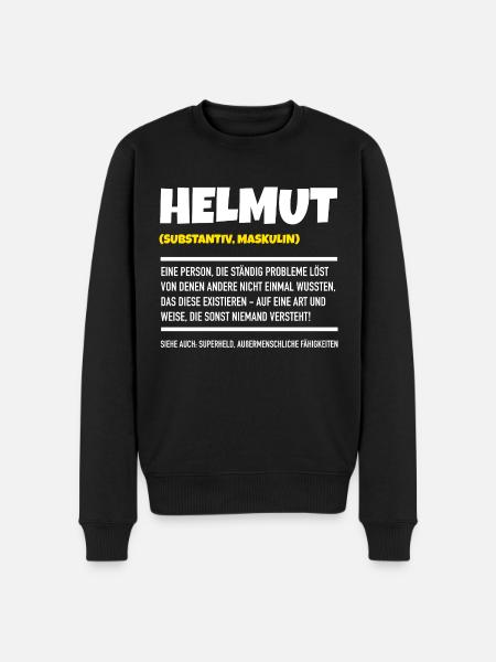 Ich der Helmut - Männer Premium Bio Pullover - Schwarz