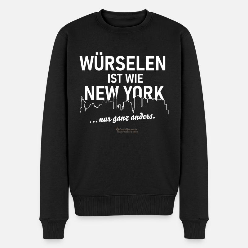 Würselen ist wie New York - Männer Premium Bio Pullover - Schwarz