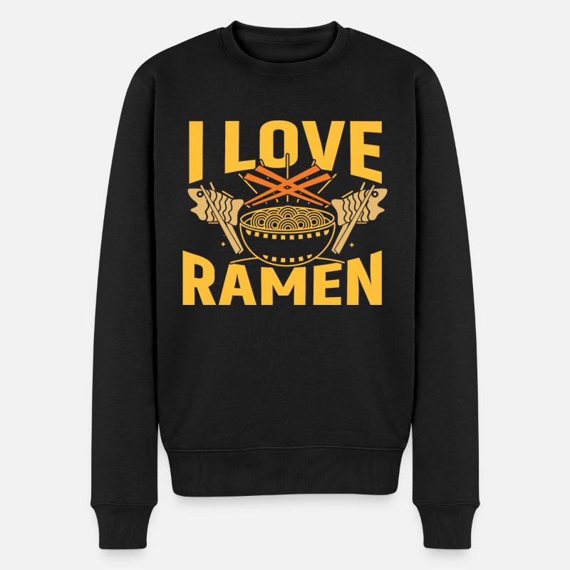 I Love Ramen - Männer Premium Bio Pullover - Schwarz