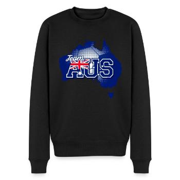 Carte de l’équipe AUS Australie avec motif de balle - Pull Premium bio Homme - noir - Devant - Nico (187cm)