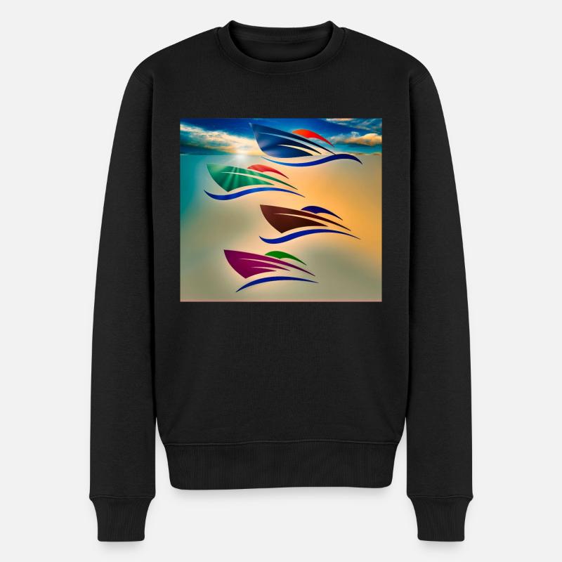 vers la nuit - Pull Premium bio Homme - noir