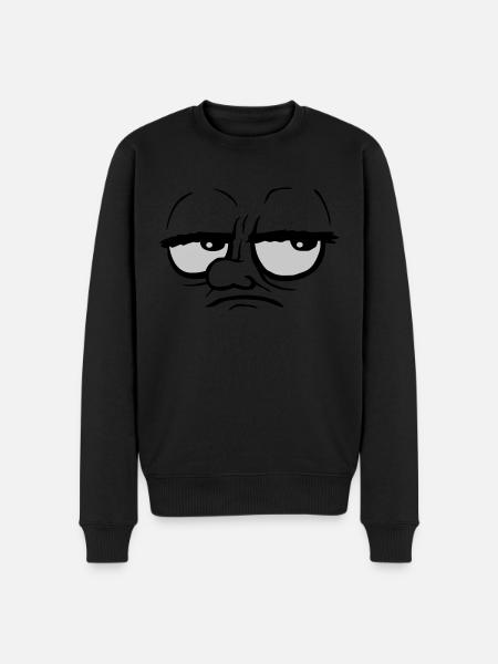 Cartoon annoyed rolling eyes - Men's Premium Organic Jumper - black