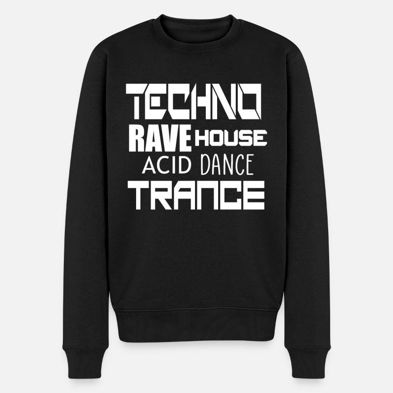 danse techno trance - Pull Premium bio Homme - noir