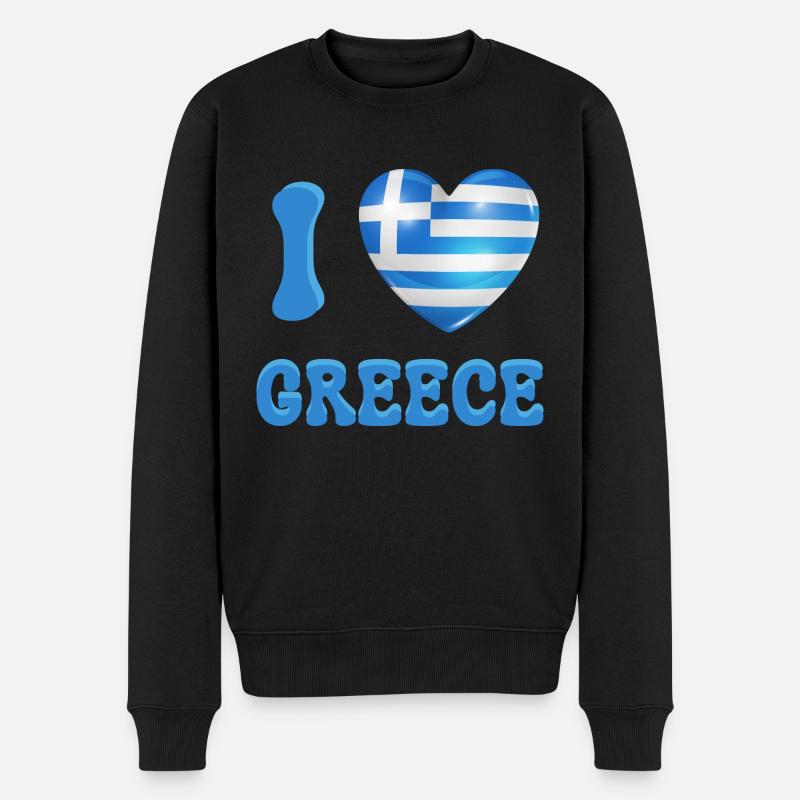 J''aime la Grèce - Pull Premium bio Homme - noir