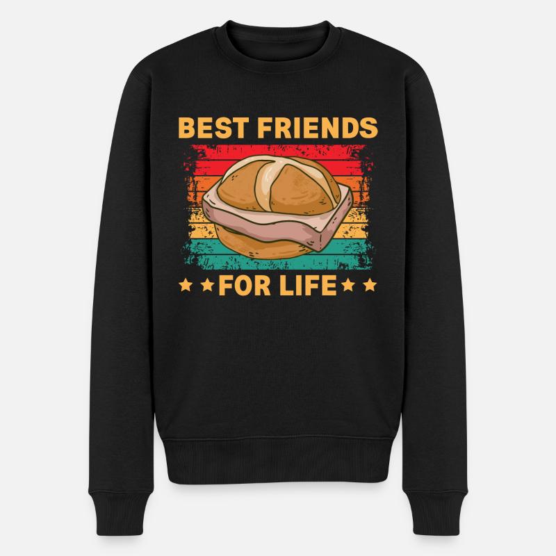 Leberkäse Best Friends for Life - Männer Premium Bio Pullover - Schwarz