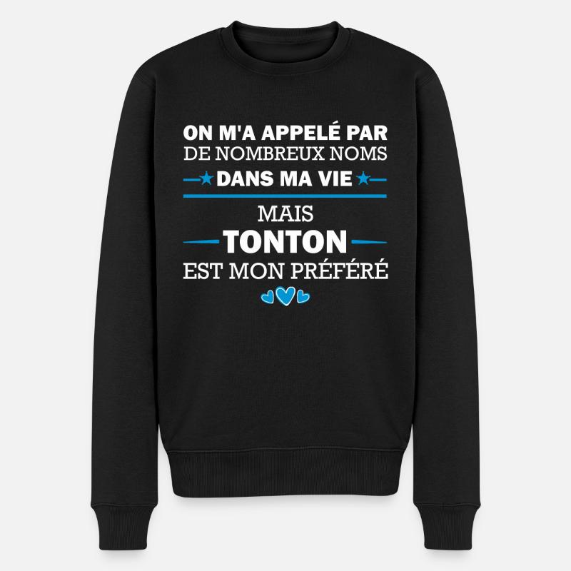 humour tonton - Pull Premium bio Homme - noir