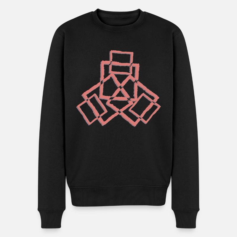Abstrakt Geo - Männer Premium Bio Pullover - Schwarz
