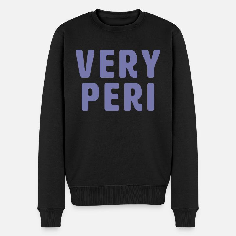 Very Peri - Männer Premium Bio Pullover - Schwarz