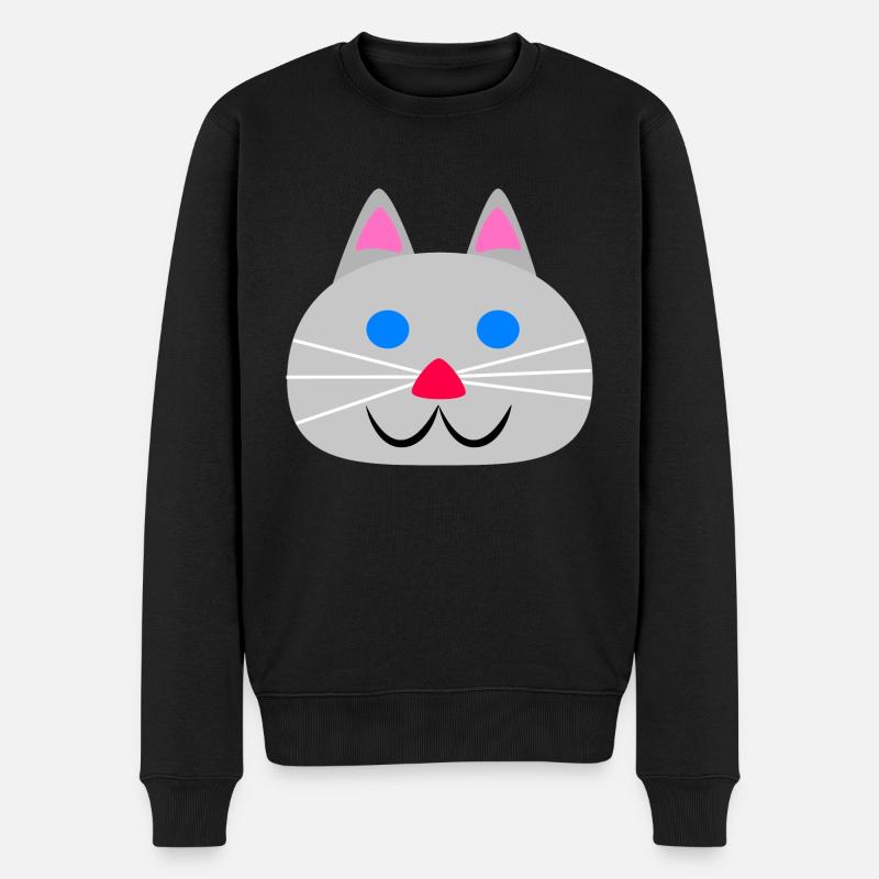 Visage de chat mignon - Pull Premium bio Homme - noir