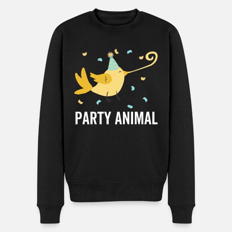 Party Anima - Männer Premium Bio Pullover - Schwarz